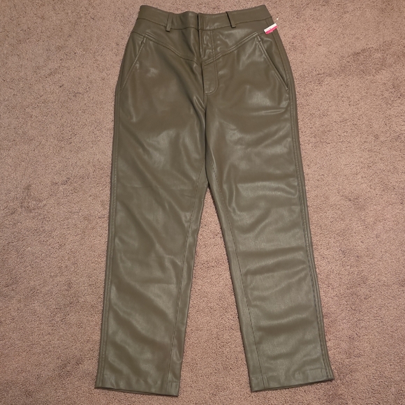 Ag Adriano Goldschmied Pants - AG Adriano Goldschmied Olive Faux Leather Pants NWT